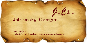 Jablonsky Csongor névjegykártya