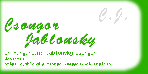 csongor jablonsky business card